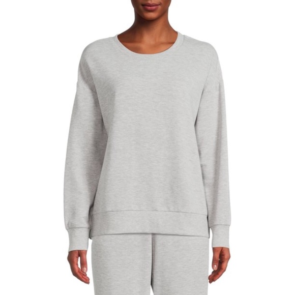 NEW Reebok women's crewneck Light heather Grey pullover  sweatshirt L - Picture 1 of 9